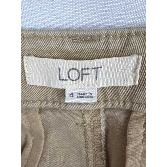 Loft Womens Cargo Pants Size 4 Beige Casual Cotton Spandex Blend Machine Washabl - Picture 4 of 6
